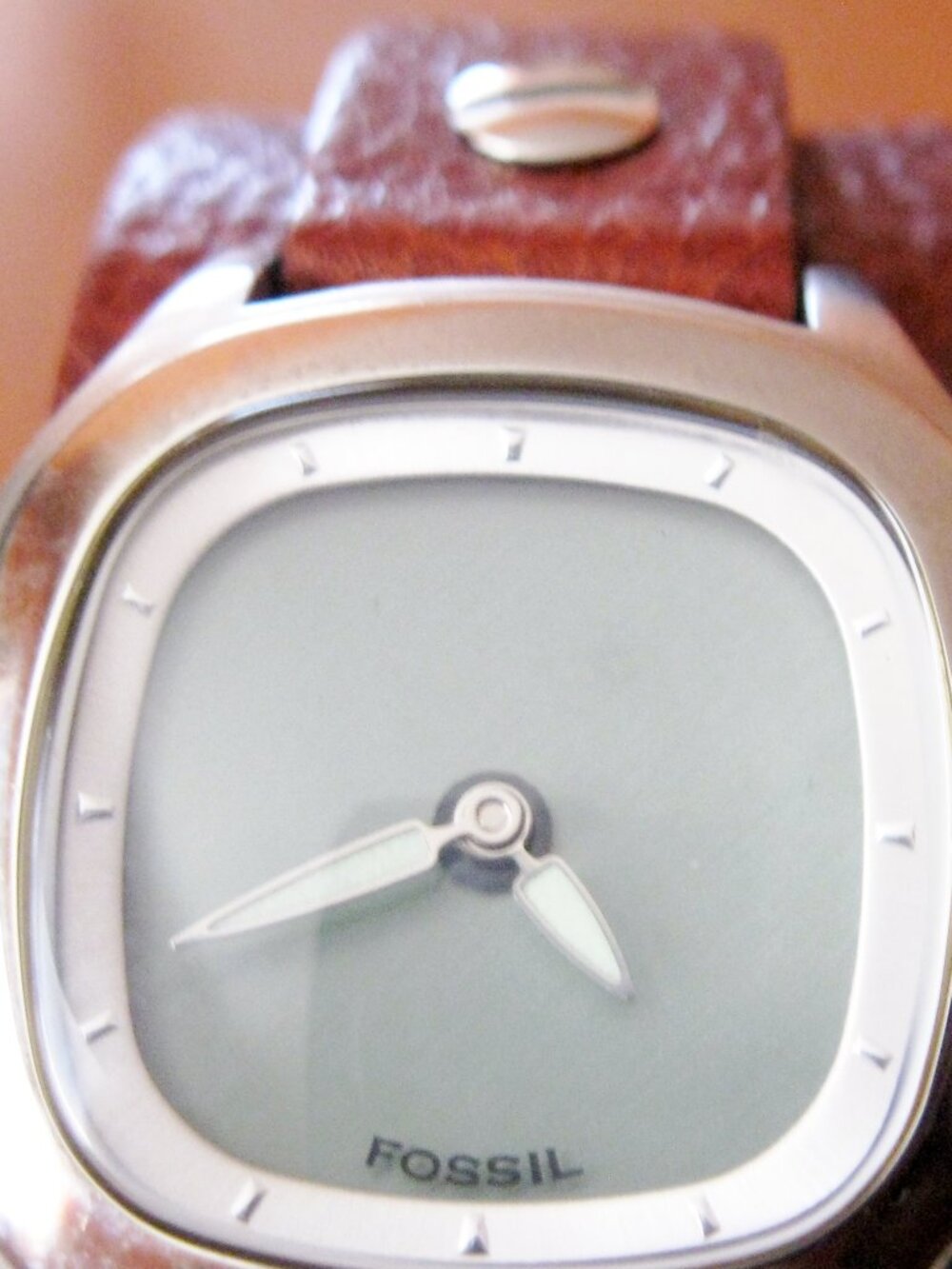 Women's Watch Big Tic JR-8163 Brown Leather Strap 165 Ft Stainless Steel